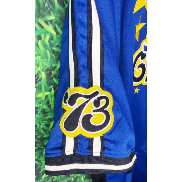 Harlem Globetrotters Full Zip Fubu Basketball Jacket Blue Yellow ‘73 Mens XL #35 - Picture 3 of 8